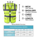 Atacado Personalizado Logotipo Impresso Hi-vis Gilet Segurança Colete Amarelo Malha ANSI Reflexivo Alta Visibilidade Vest com ID Bolsos